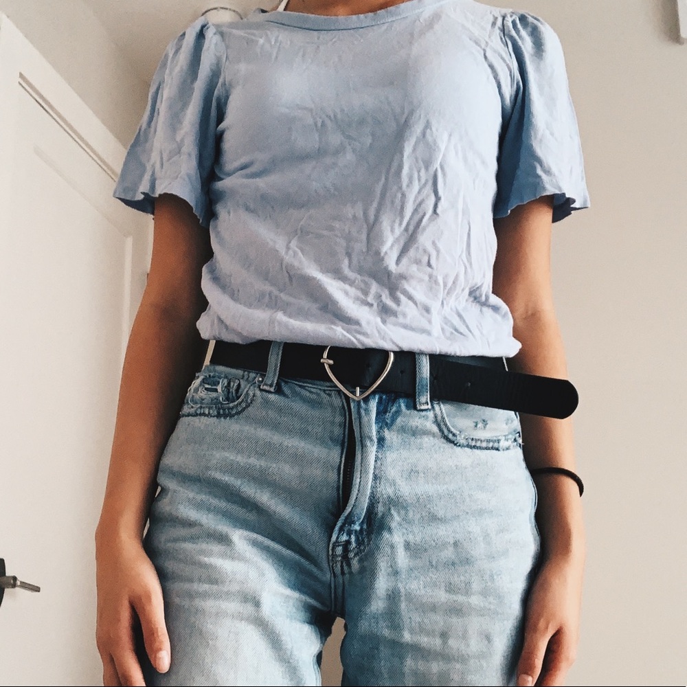 Pastel blue shirt :)